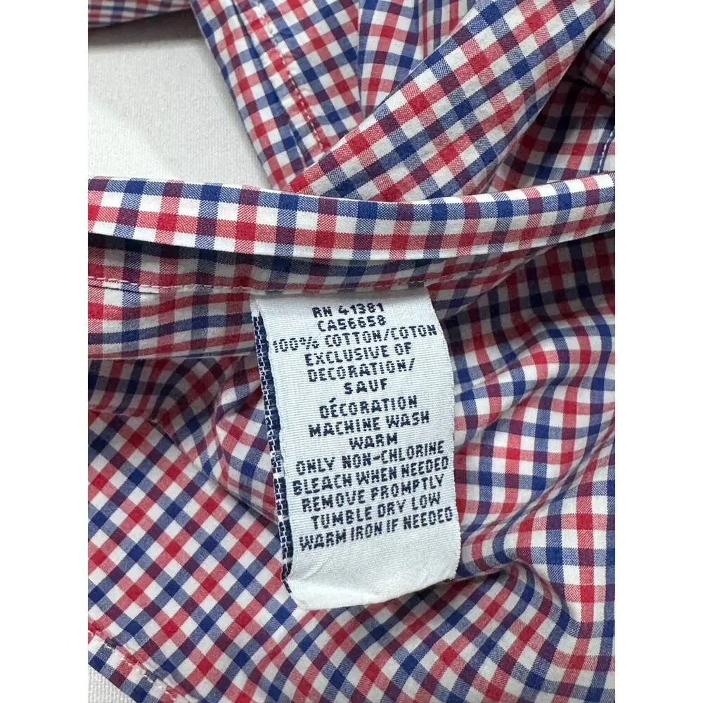 Polo Ralph Lauren Short Sleeve Button Down Shirt Red White Blue XL Cotton